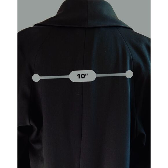 Jones New York black double breasted wool trench coat. L/XL - Picture 3 of 9